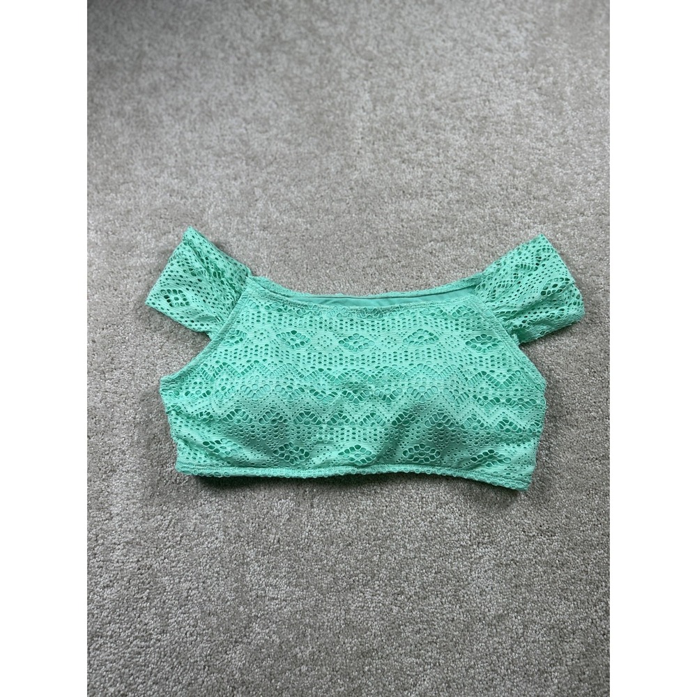 Lace Crop Top Womens Small Off Shoulder Padded Bralette Festival Boho Crochet